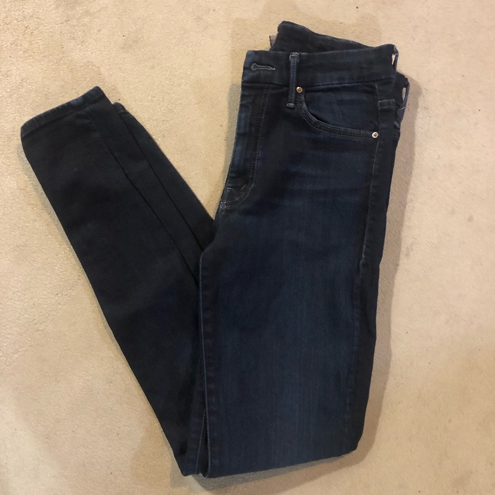 MOTHER High Waisted Looker Jeans Size 27 Coffee, Tea or Me Wash Blue